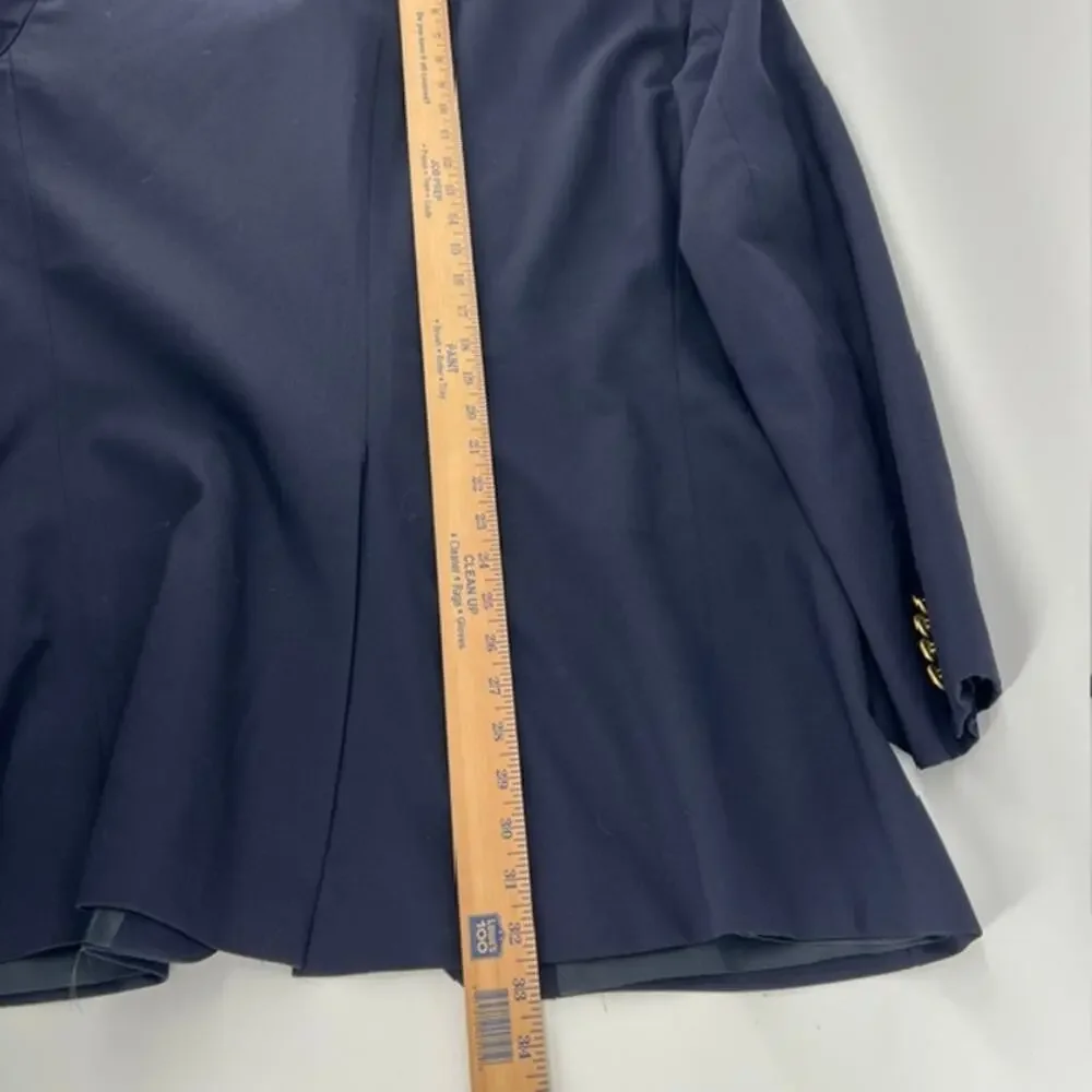 VTG Polo Ralph Lauren University Club Blazer Mens 44R Wool Blue Gold Button USA